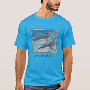 Dolphins Blue Sky White Clouds Nature Fantasy T-Shirt