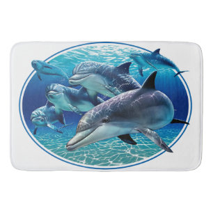DOLPHINS BY EKLEKTIX BATH MAT