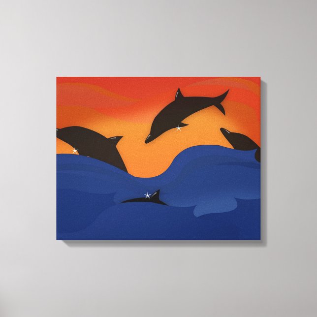 Dolphins Canvas Print (Front)