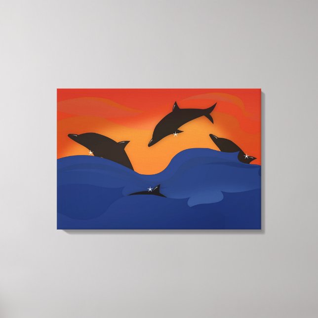 Dolphins Canvas Print (Front)