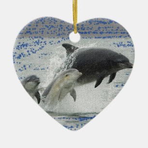 Dolphins Ceramic Ornament