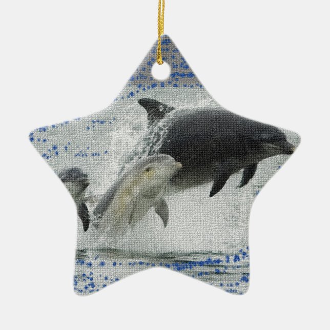 Dolphins Ceramic Ornament (Front)