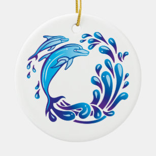 Dolphins Ceramic Ornament