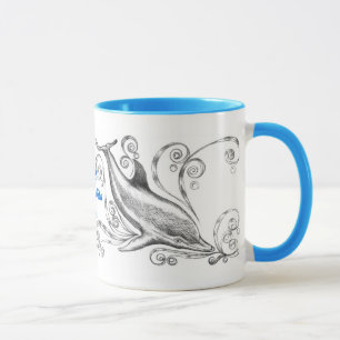 `Dolphins Charcoal II' Ringer Mug