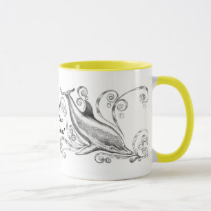 `Dolphins Charcoal II' Ringer Mug