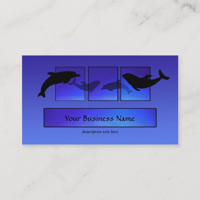 Dolphins Dolphin Blue Ocean Carte de visite (Devant)