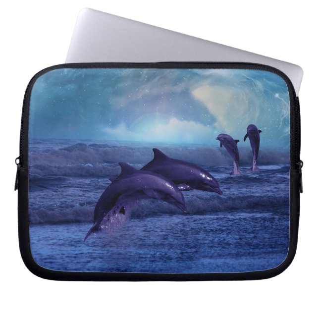 Dolphins fantasy laptop sleeve (Front)