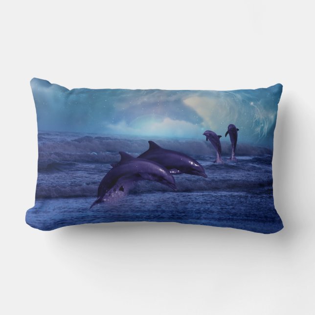 Dolphins fun and play lumbar pillow (Front)
