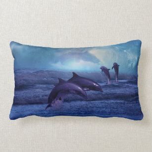 Dolphins fun and play lumbar pillow