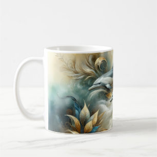 Dolphins Golden Botanical Dreamscape Coffee Mug