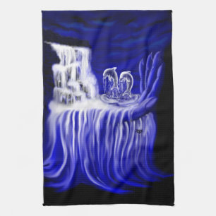 Dolphins , Hand of Times Kitchen Towel