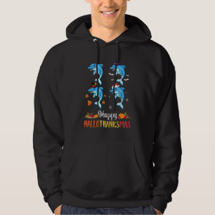 Dolphins Happy Halloween Thanksgiving Day Merry Ch Hoodie