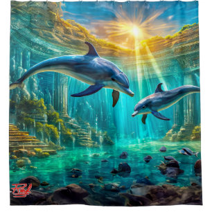 Dolphins in Atlantis Design by Rich AMeN Gill