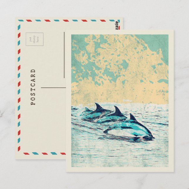 Dolphins in the Atlantic ocean Postcard (Front/Back)