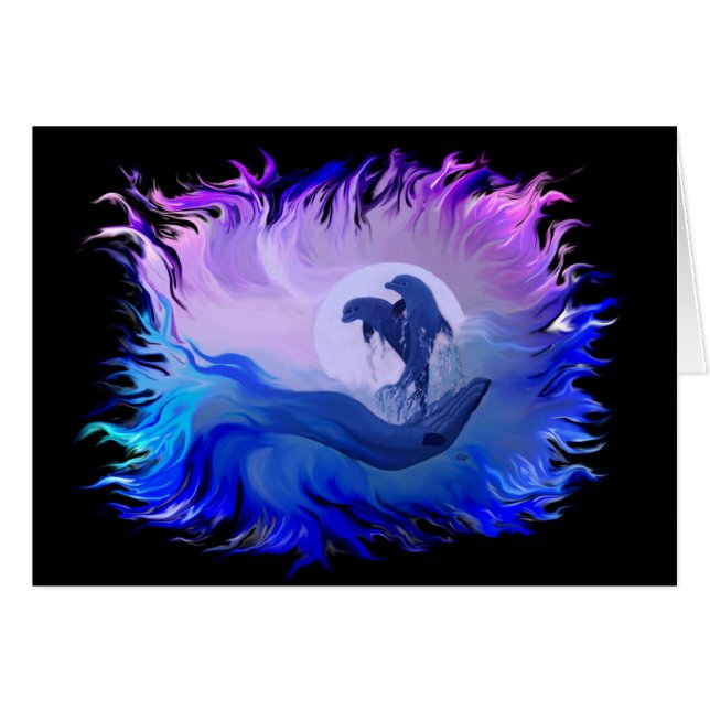Dolphins in the moonlight (Front Horizontal)