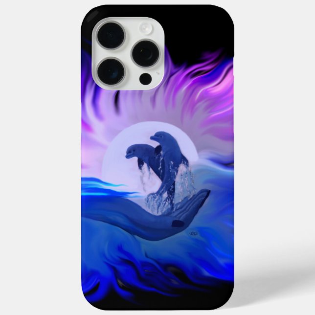 Dolphins in the Moonlight Case-Mate iPhone Case (Back)