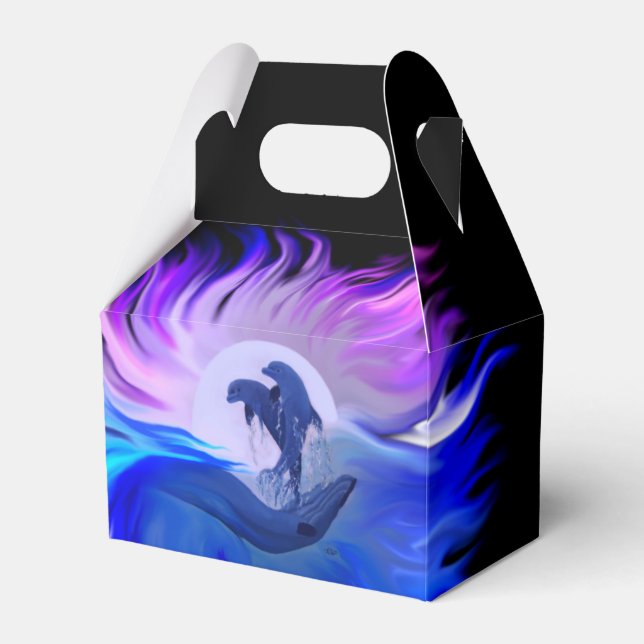 Dolphins in the Moonlight Favor Box (Front Side)