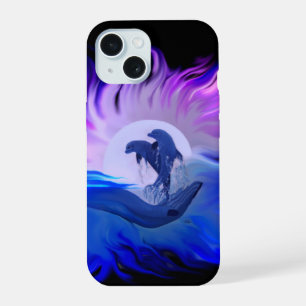 Dolphins in the Moonlight iPhone 15 Case