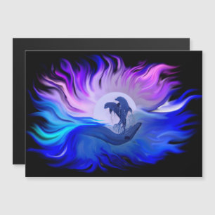 Dolphins in the Moonlight Magnetic Card