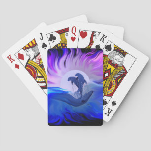 Dolphins in the Moonlight Playing Cards