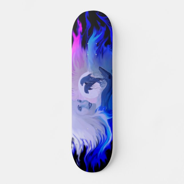 Dolphins in the Moonlight Skateboard (Front)