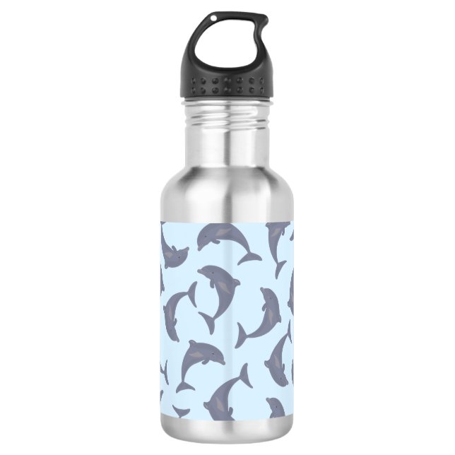 Dolphins in the Sea Pattern 532 Ml Water Bottle (Front)