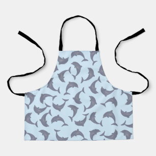 Dolphins in the Sea Pattern Artist or Kitchen Apron
