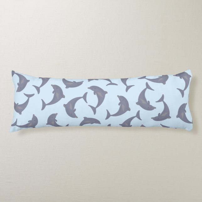 Dolphins in the Sea Pattern Body Pillow (Front)