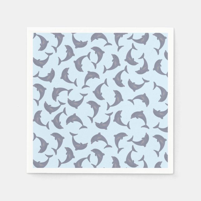 Dolphins in the Sea Pattern Napkin (Front)
