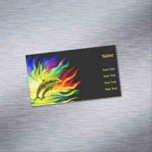 Dolphins in the Sunshine Magnetic Business Card