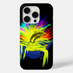 Dolphins in the Sunshine with Hand iPhone 15 Pro Case