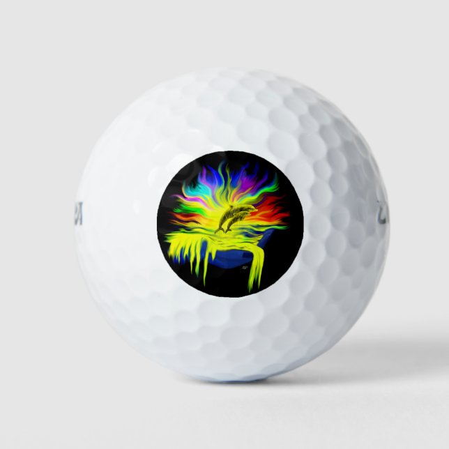 Dolphins in the Sunshine with Hand Golf Balls (Front)