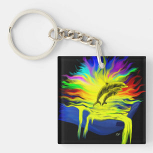 Dolphins in the Sunshine with Hand Keychain