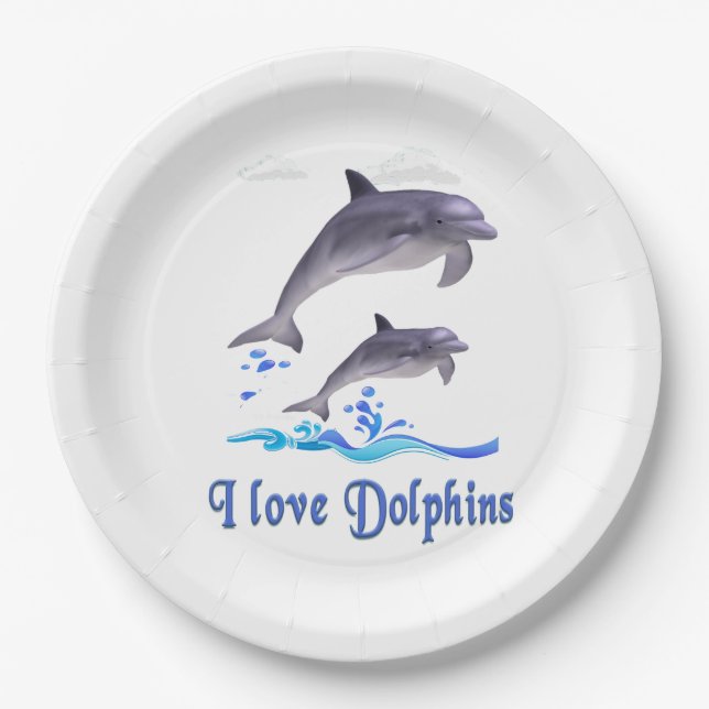 Dolphins items paper plate (Front)