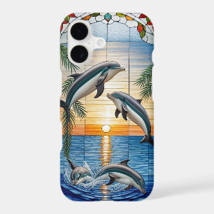 Dolphins Jumping at Sunset on the Ocean