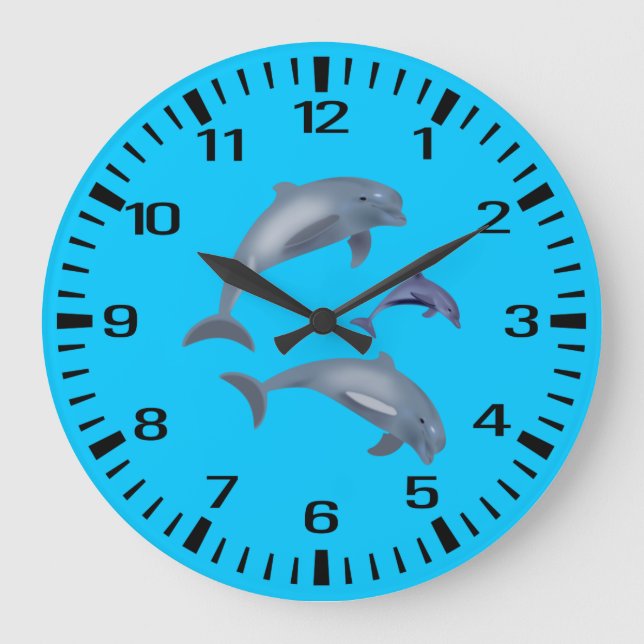 Dolphins Large Clock (Front)