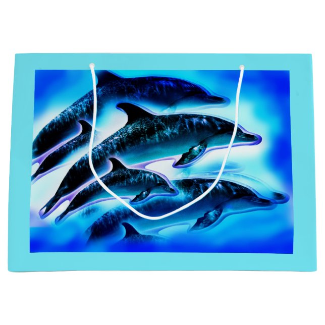 Dolphins Large Gift Bag (Front)