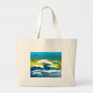 Dolphins Large Tote Bag