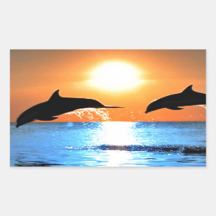 Dolphins Leaping Sticker
