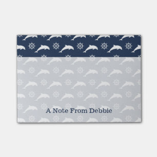 Dolphins On Parade Pattern Add Your Name Post-it Notes