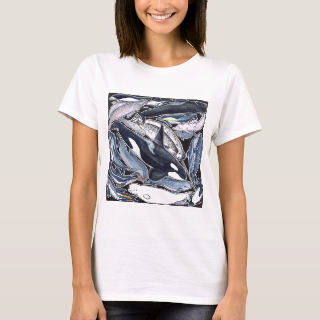 Dolphins, orcas, belugas and narvales T-Shirt (Front)