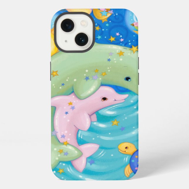 Dolphins Play iPhone Case (Back)