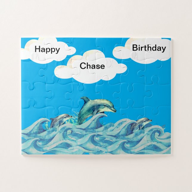  Dolphins playing Jigsaw Puzzle (Horizontal)