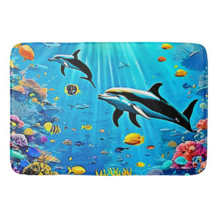 Dolphins & Reef: Underwater Joy Bath Mat