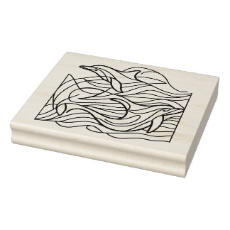 Dolphins Rubber Stamp