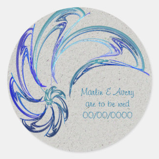 Dolphins Save the Date Classic Round Sticker
