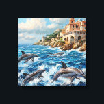 Dolphins Seascape Canvas Print<br><div class="desc">Dolphins Seascape</div>