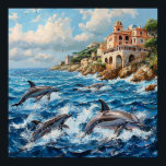 Dolphins seascape poster<br><div class="desc">Dolphins seascape Poster</div>