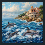 Dolphins seascape poster<br><div class="desc">Dolphins seascape Poster</div>