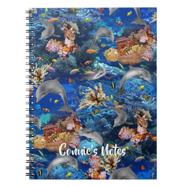 Dolphins sous-marins Coral Reef Journal d'écriture (Devant)
